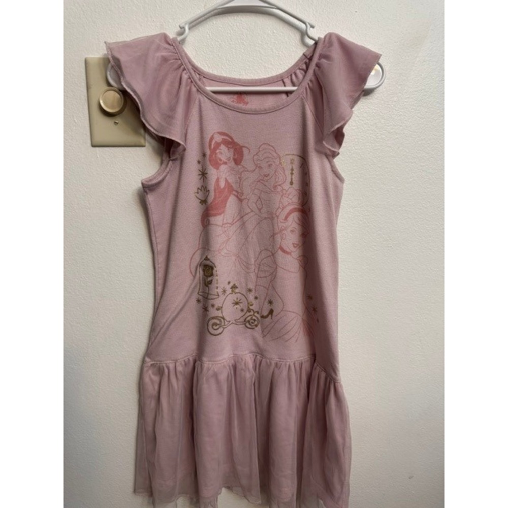 Disney Princess Flutter Sleeve Nightgown Dress Belle Jasmine Cinderella 7/8 (G)